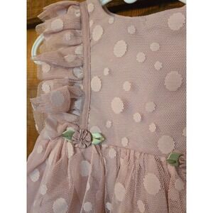 MARMELLATA Special Occasion Pink Polka Dot Mesh Ruffle Dress 18M NWT